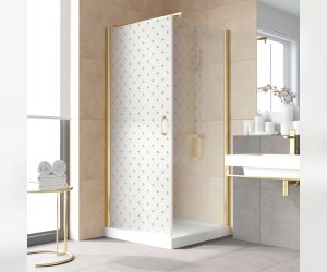 Душевой уголок Vegas Glass EP-Fis Lux, 120 x 80 x 199.5 см, профиль золото, стекло флёр-де-лис