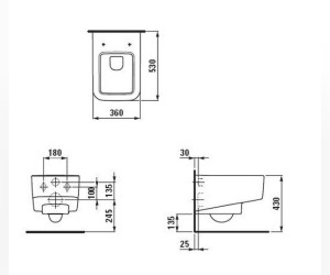 Подвесной унитаз Laufen Pro S Rimless 8.2096.2.000.000.1, безободковый Подвесной унитаз Laufen Pro S Rimless 8.2096.2.000.000.1, безободковый