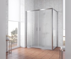 Душевой уголок Vegas Glass Z2P+ZPV, 210 x 100 x 190 см, профиль глянцевый хром, стекло шиншилла