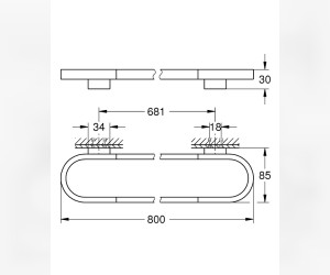 Держатель для полотенца Grohe Selection 41058DC0, 80 см, хром Держатель для полотенца Grohe Selection 41058DC0, 80 см, хром