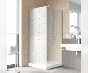 Душевой уголок Vegas Glass AFP-Fis Lux, 100 x 100 x 199.5 см, профиль матовый хром, стекло флёр-де-лис