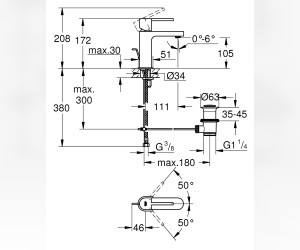 Смеситель однорычажный Grohe Plus 32612003 для раковины Смеситель однорычажный Grohe Plus 32612003 для раковины