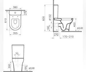Напольный унитаз Vitra Zentrum 9012B003-7202 крышка микролифт Напольный унитаз Vitra Zentrum 9012B003-7202 крышка микролифт