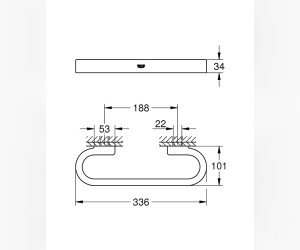 Поручень Grohe Selection 41064DC0, 30 cм, суперсталь Поручень Grohe Selection 41064DC0, 30 cм, суперсталь
