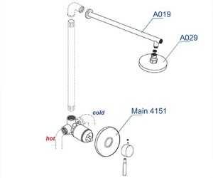 Душевая система WasserKRAFT A12429, скрытый монтаж, хром