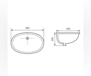 Раковина Aquatek 56 х 40 см, врезная снизу, белая, AQ8091-00