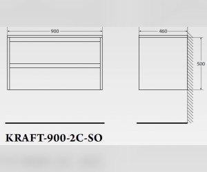 Тумба под раковину BelBagno Kraft KRAFT-900-2C-SO-BO, подвесная