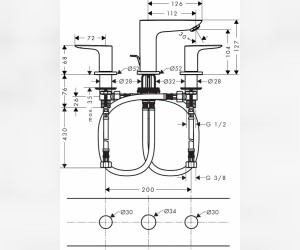 Смеситель Hansgrohe Talis E 71733140 для раковины, шлифованная бронза