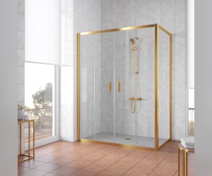 Душевой уголок Vegas Glass Z2P+ZPV, 170 x 80 x 190 см, профиль золото, стекло прозрачное