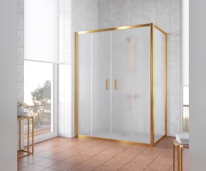 Душевой уголок Vegas Glass Z2P+ZPV, 170 x 100 x 190 см, профиль золото, стекло сатин