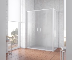 Душевой уголок Vegas Glass Z2P+ZPV, 210 x 70 x 190 см, профиль белый, стекло шиншилла