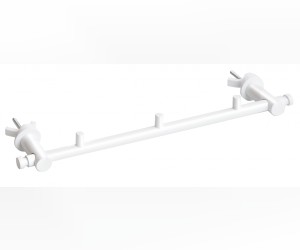Держатель для одежды Bemeta Rawell 134504225 35.5 x 9 x 4 см с 3 крючками, регулируемый, белый
