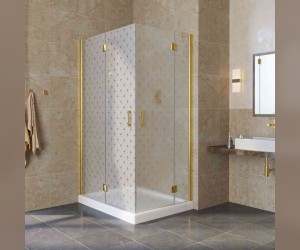 Душевой уголок Vegas Glass AFA-F Lux, 120 x 100 x 199.5 см, профиль золото, стекло флёр-де-лис
