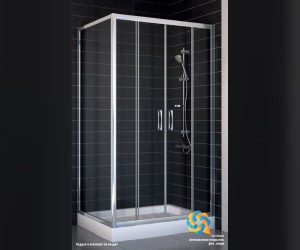 Душевой уголок Vegas Glass Z2P+ZPV, 170 x 100 x 190 см, профиль золото, стекло фея