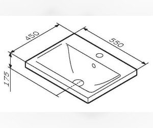 Раковина Am.Pm X-Joy M85AWCC0552WG, 55 см, керамика, белый глянцевый