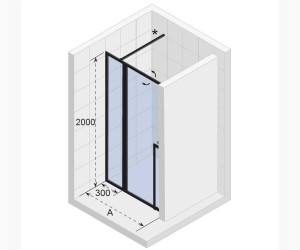 Дверь распашная Riho Lucid GD104 GD111B000 110 x 200 см, стекло прозрачное, профиль черный матовый