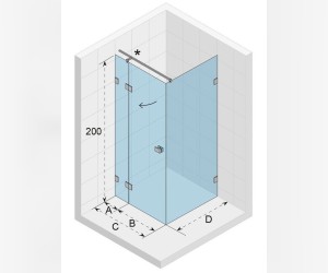 Душевой уголок Riho SZ Scandic NXT X203, 137x77x200 см, цвет профиля черный, стекло прозрачное, левый/правый