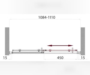 Душевая дверь в проем BelBagno Uno UNO-BF-1-110-Cr, 110 см