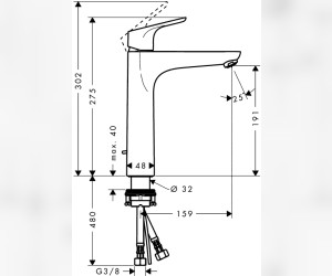 Смеситель Hansgrohe Focus 31608000 для раковины Е2