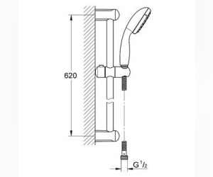 Душевой комплект Grohe BauClassic 124404 (гарнитур для ванны хром 3в1) Душевой комплект Grohe BauClassic 124404 (гарнитур для ванны хром 3в1)