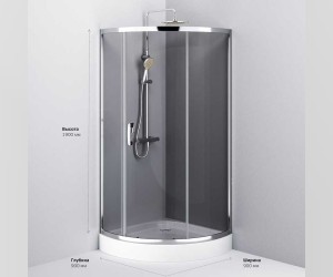 Душевой уголок Am.Pm Like Solo Slide 90 x 90 см, профиль матовый хром, стекло тонированное, W83G-315-090CG64