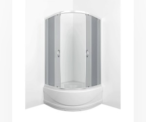 Душевой уголок Erlit Comfort 80 х 80 см, четверть круга, тонированное стекло, профиль хром матовый, ER0508T-C4