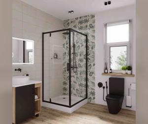 Душевой уголок Niagara Nova 90 х 90 см, профиль черный, стекло прозрачное, NG-6801-08 BLACK