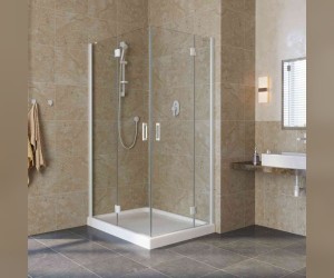 Душевой уголок Vegas Glass AFA-F Lux, 100 x 90 x 199.5 см, профиль белый, стекло прозрачное