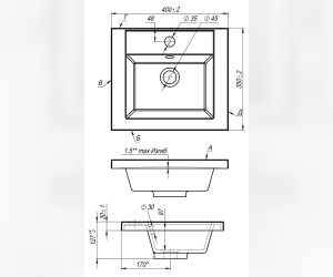 Раковина Art&Max Family AM-LAV-400-MR-A 40 см искусственный мрамор, белый