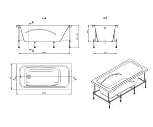 Акриловая ванна Roca Line 150x70 см ZRU9302982