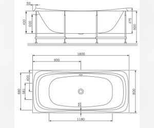 Ванна акриловая Am.Pm Sensation W30A-180-080W-A, 180 х 80 см