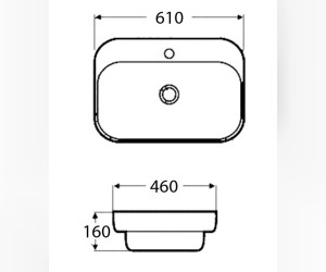 Раковина накладная BelBagno BB6052, 61 х 46 х 16 см