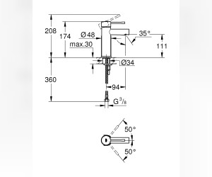 Смеситель Grohe Essence 34294001 для раковины