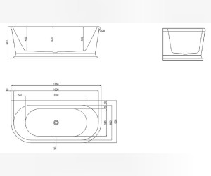 Ванна акриловая BelBagno BB408-1700-800, 170 х 80 см