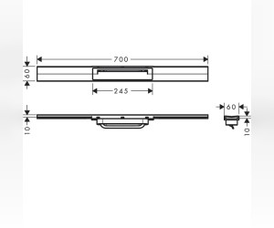 Решетка для дренажного канала Hansgrohe RainDrain Flex, 70 см, черный матовый, 56043670 Решетка для дренажного канала Hansgrohe RainDrain Flex, 70 см, черный матовый, 56043670