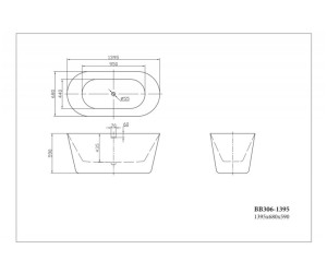 Акриловая ванна BelBagno 140 х 70 см, цвет белый, BB306-1395