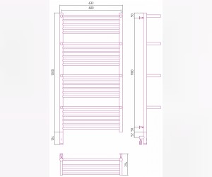 Полотенцесушитель электрический Сунержа Богема 3.0 1200 x 600 с 4 полками, ширина 63.2 см, высота 132.4 см, матовый белый, L/R Полотенцесушитель электрический Сунержа Богема 3.0 1200 x 600 с 4 полками, ширина 63.2 см, высота 132.4 см, матовый белый, L/R