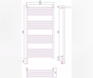 Полотенцесушитель электрический Сунержа Богема 3.0 1200 x 600 с полкой, ширина 63.2 см, высота 132.4 см, без покрытия, L/R Полотенцесушитель электрический Сунержа Богема 3.0 1200 x 600 с полкой, ширина 63.2 см, высота 132.4 см, без покрытия, L/R