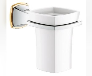 Держатель со стаканом Grohe Grandera 40626IG0, хром/золото Держатель со стаканом Grohe Grandera 40626IG0, хром/золото