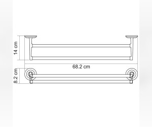 Полотенцедержатель WasserKRAFT Rhein, двойной, 70 см, хром, K-6240