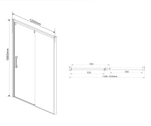 Душевая дверь Vincea Lugano VDS-1L120CLB, 120 см, раздвижная, стекло прозрачное, черный