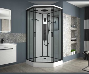 Душевая кабина Niagara Premium 90 x 90, с г/м, низкий поддон, профиль - черный, стекло - тонированное, NG-6901-01GD BLACK Душевая кабина Niagara Premium 90 x 90, с г/м, низкий поддон, профиль - черный, стекло - тонированное, NG-6901-01GD BLACK