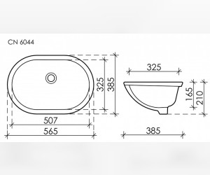 Раковина Ceramica Nova Element, 56.5 х 38.5 х 21 см, цвет белый, CN6044 Раковина Ceramica Nova Element, 56.5 х 38.5 х 21 см, цвет белый, CN6044