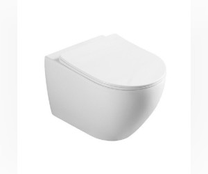 Подвесной унитаз Ceramalux безободковый, крышка микролифт, белый, 2196-1 Подвесной унитаз Ceramalux безободковый, крышка микролифт, белый, 2196-1