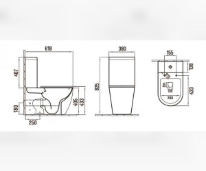 Унитаз компакт Ceramalux NС, безободковый, крышка микролифт, черный матовый, 2166XMB Унитаз компакт Ceramalux NС, безободковый, крышка микролифт, черный матовый, 2166XMB
