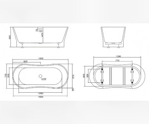 Ванна акриловая BelBagno BB406-1650-730, 165 х 75 см