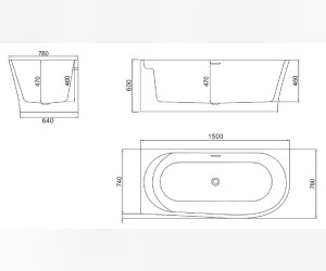 Ванна акриловая BelBagno BB410-1500-780-L/R, 150 х 80 см