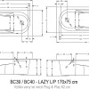 Акриловая ванна Riho Lazy B080001005/BC3900500000000 L/R 170 x 75 см