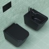 Подвесной безободковый унитаз Ceramica Nova Metric Rimless, крышка микролифт, черный матовый, CN3007MB