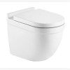 Подвесной унитаз CeramaLux 2198MW 36 x 52 x 41 см безободковый, сиденье DP, Soft Close, цвет белый матовый, крышка микролифт